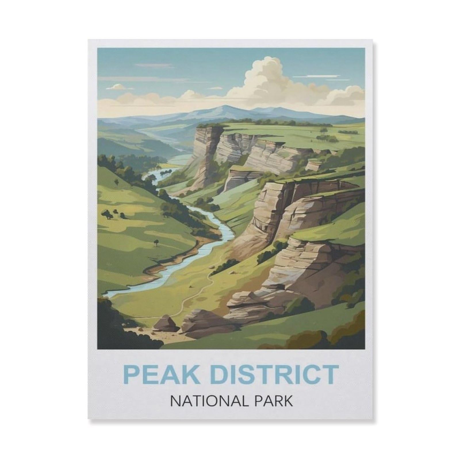 Vintage Wall Decor Metal Poster Plaque，Peak District National Park