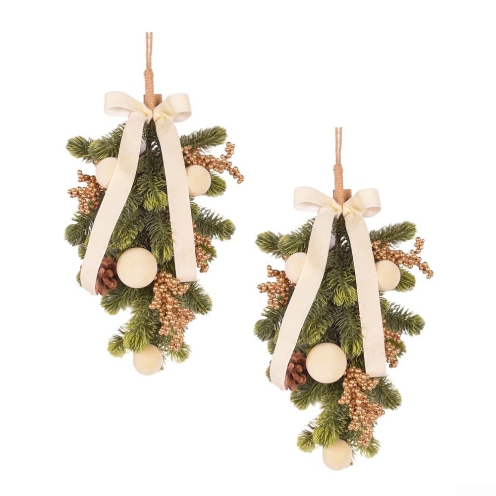 Künstlicher Weihnachtskranz 41cm Plastik Beeren für deko Künstlicher