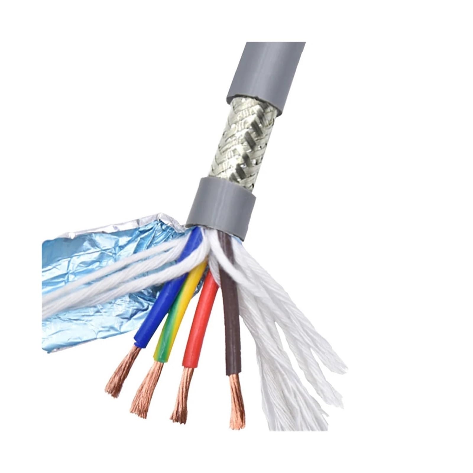Cavo da traino a doppia schermatura TRVVP, 18/20/22/24/26AWG | Filo di rame grigio resistente al calore 10-30 conduttori,(30 Cores 1Meter,26 AWG 0.15mm)