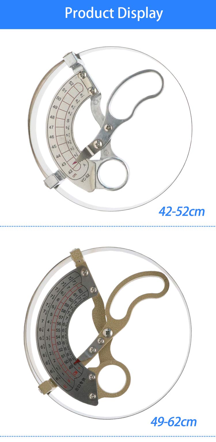 CGOLDENWALL Testeur de diamètre intérieur du capuchon - Outil de mesure professionnel - 42-52 cm/49-62 cm/55-68 cm/57-70 cm (57-70 cm)