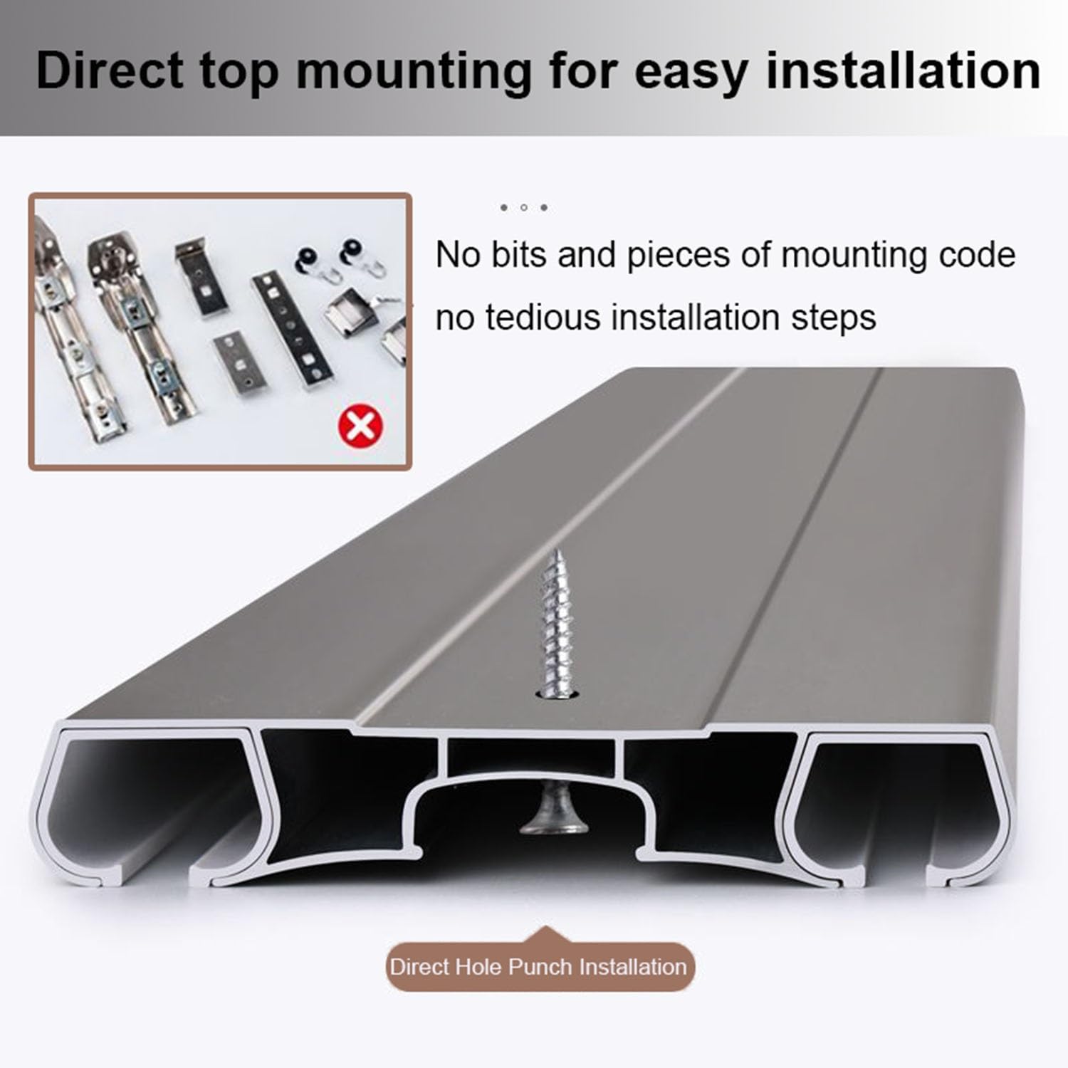 Heavy Du Aluminiowy zestaw gąsienic – 1,8 m, montowany na suficie, podwójne szyny 4 m, do salonu i sypialni, ścianka działowa - szampański h (330 cm / 10.8ft)