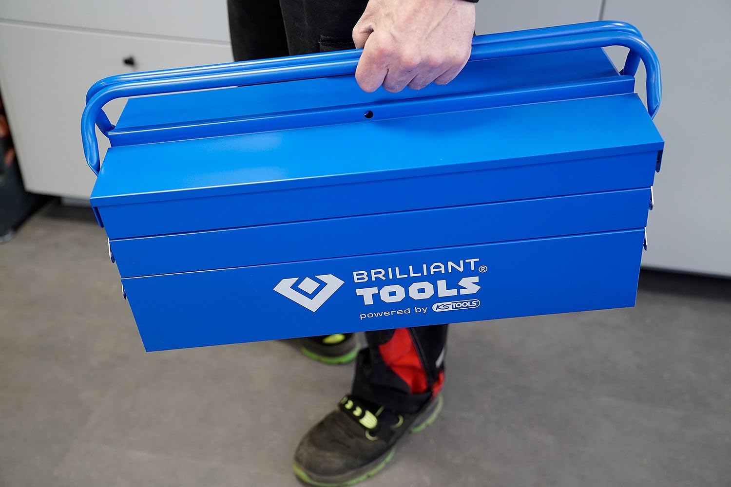 BRILLIANT TOOLS BT150800 Caja de herramientas metálica, plegable [Powered by KS TOOLS]