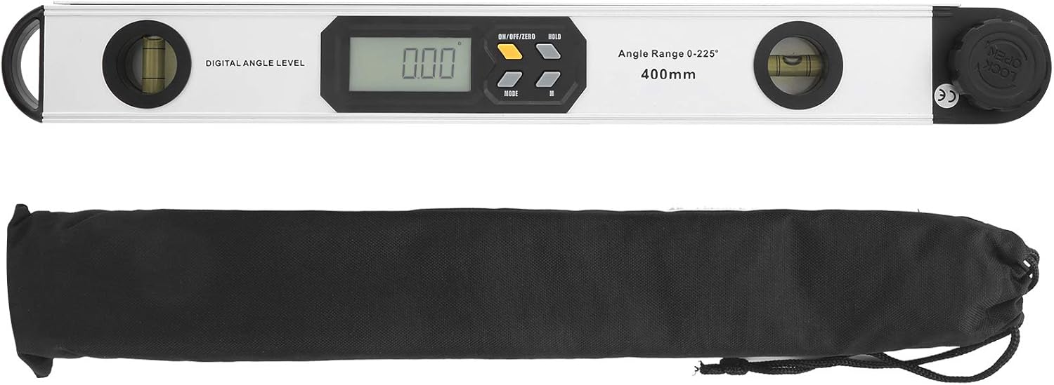 FLEXMAN Digital Angle Finder Protractor, 2 Inch LCD Digital Display Level Inclinometer, Aluminum Alloy Angle Ruler with Cloth Bag for Tilt Angle Measurement