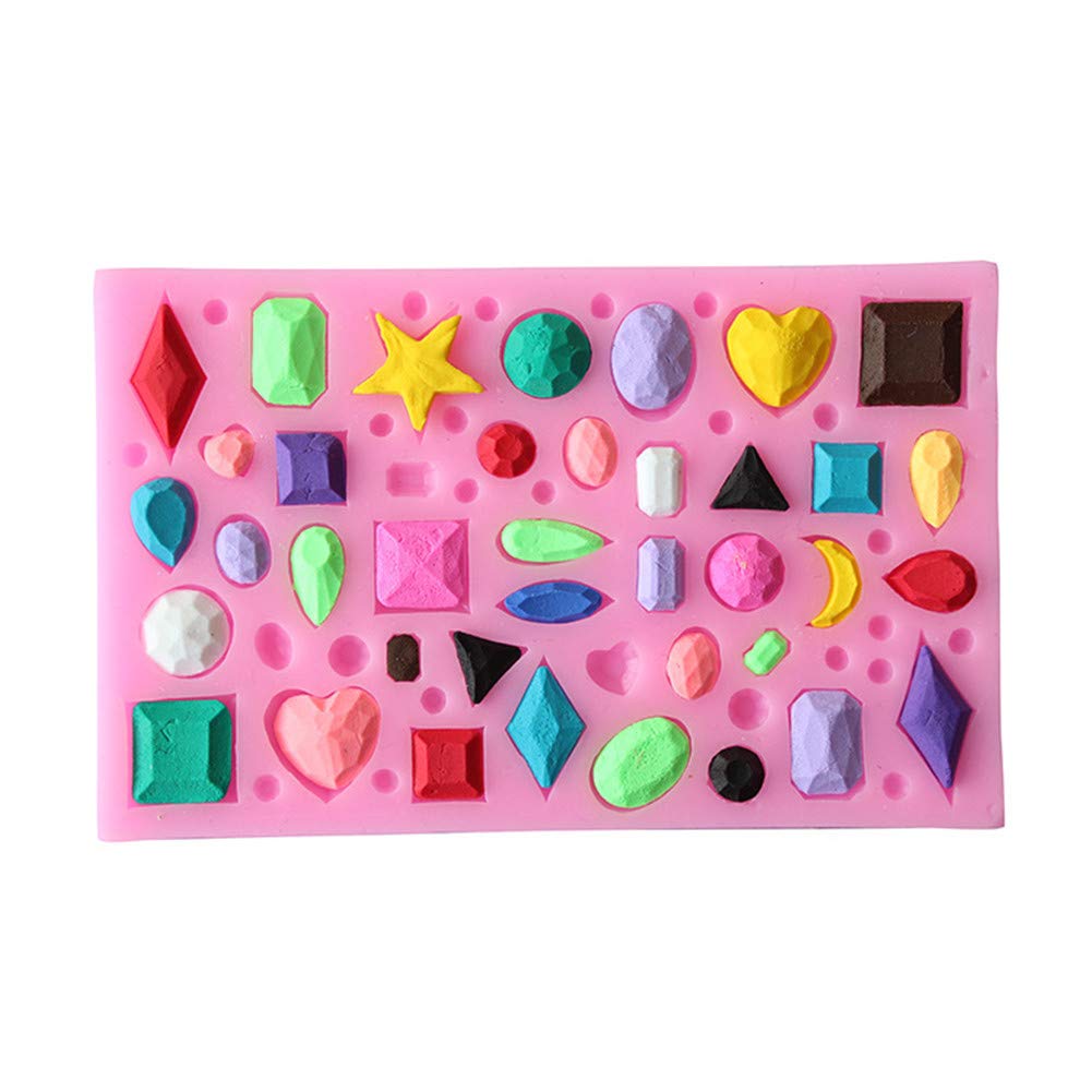 Dubens 3D Gemstone Gemstone Jewel Shape Silicone Moulds Handmade Chocolate Mould, Fondant Cake Decoration Sugar Craft Tools Baking Tools