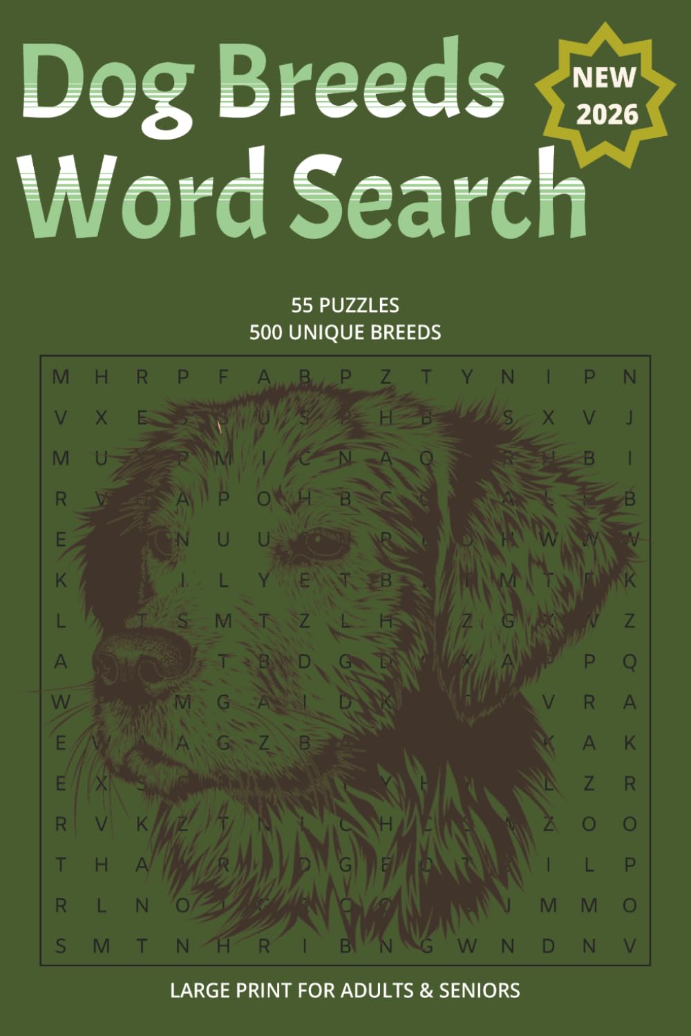 Dog Breeds Word Search Puzzle: Large Print Word Find Puzzle with 500 Unique Words for Dog Breeds
