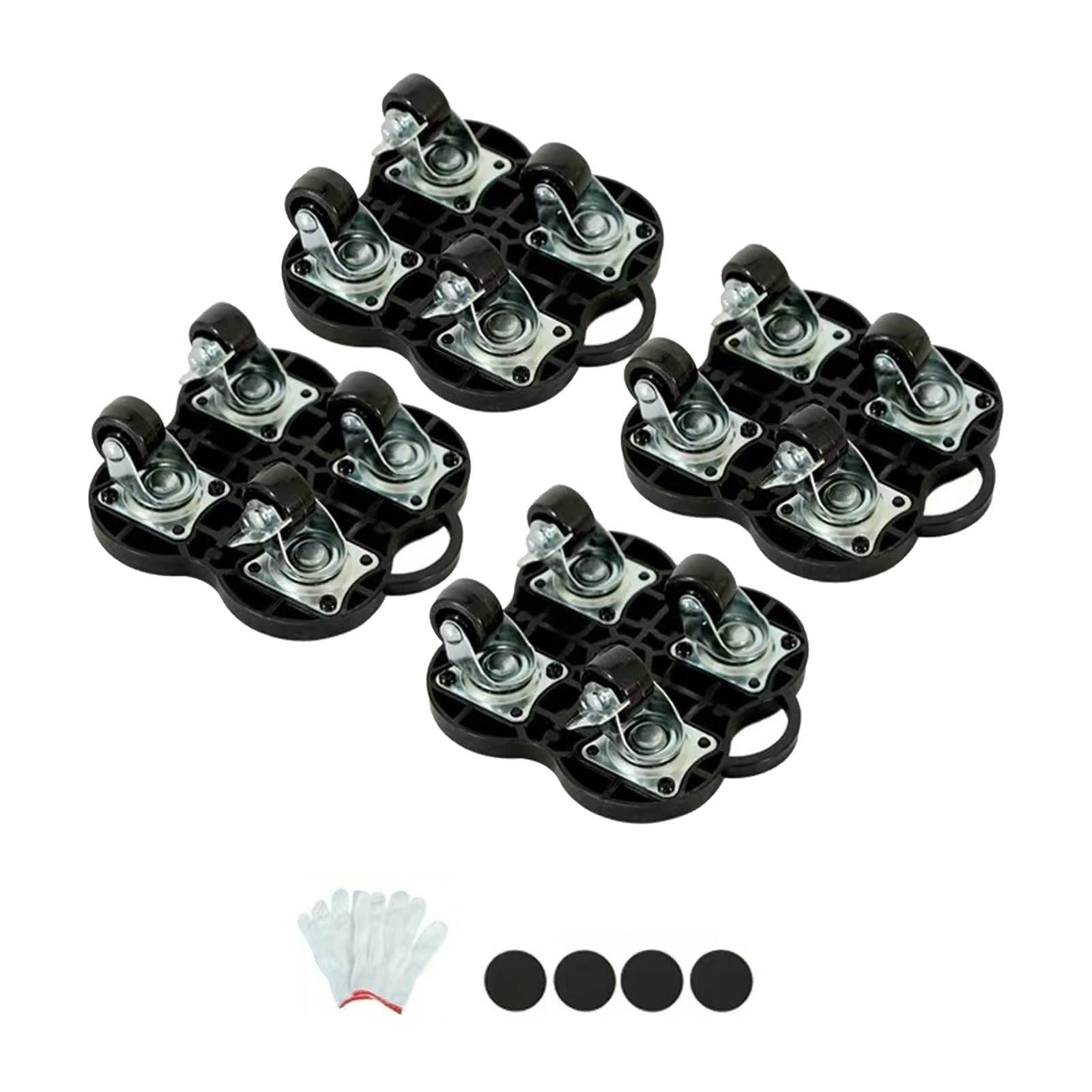 Buxuaaaa 4Pcs Black Industrial Wheel Mover Device Furniture Transport Lifter Tool Heavy Stuff Moving Mover Device Heavy Duty Moving Tool