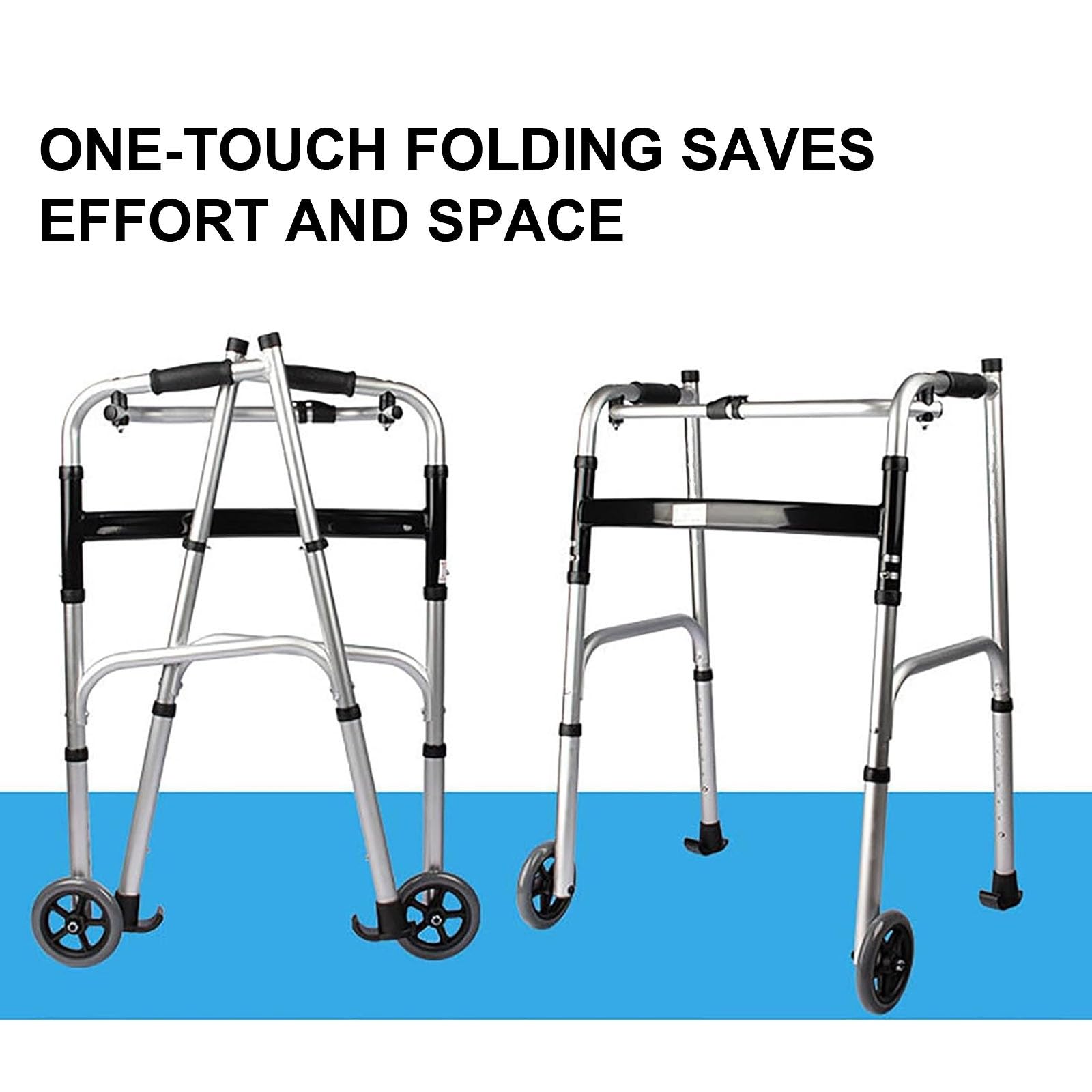 Andador Plegable 2 En 1, Andador Ligero For Personas Mayores Con Asiento Y Pasamanos Extraíbles,Plegable, Adecuado For Entrenamiento De Rehabilitación Y Uso De Personas Mayores