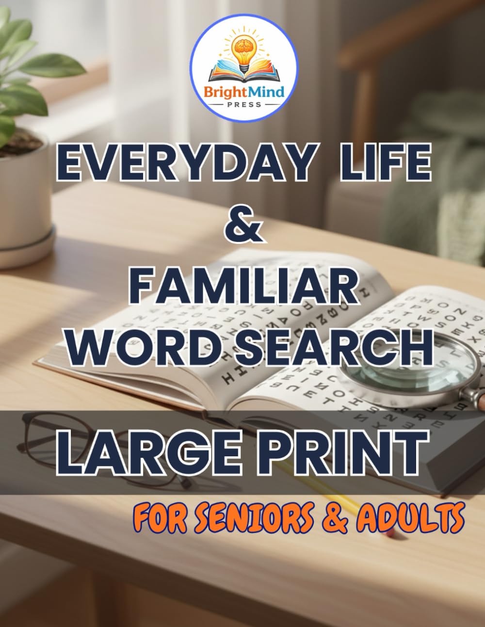 Large Print Word Search for Seniors: 50+ Relaxing Word Search Puzzles with Familiar Everyday Words for Brain Health & Stress Relief (ClearMind Puzzles)