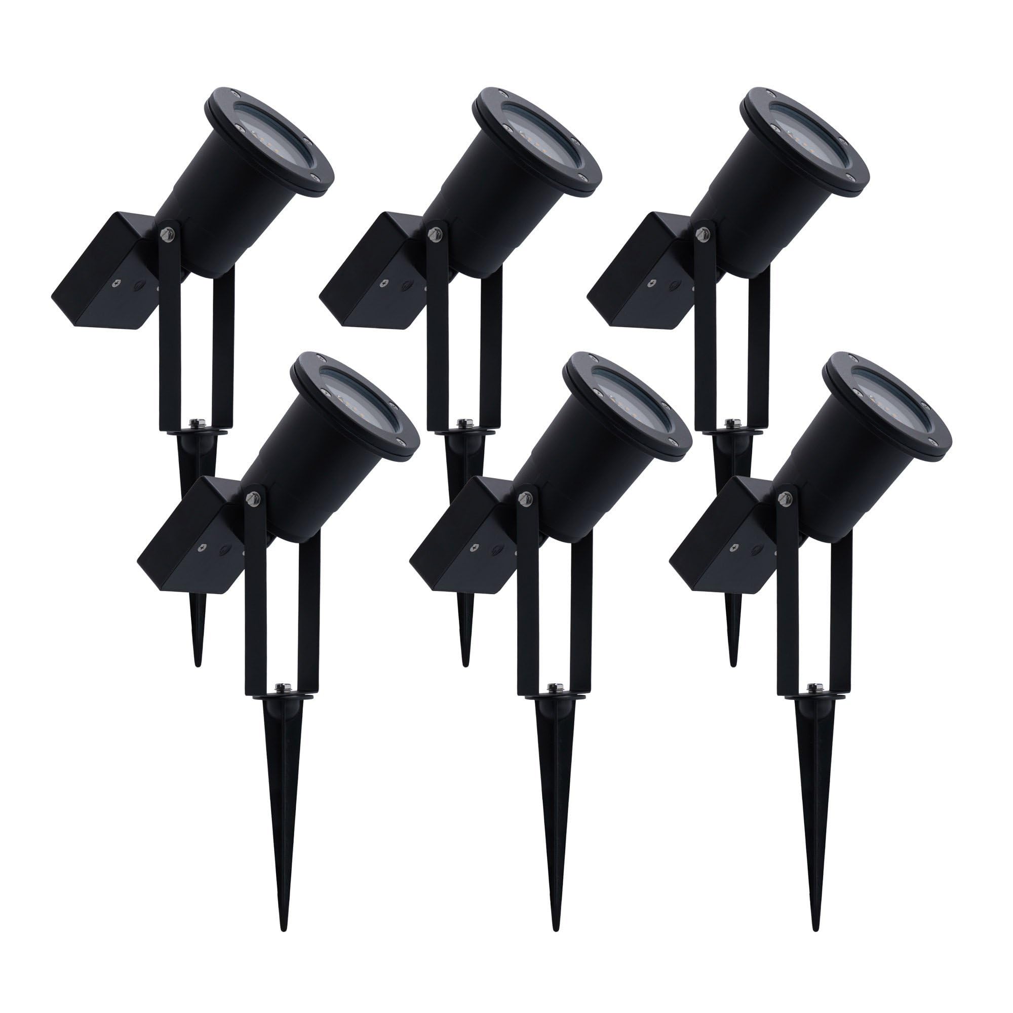 Ledvion 6 pezzi Faretti Esterno Lampade IP65 GU10 picchetto senza lampadina
