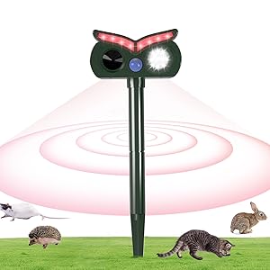 Repelente de Ciervos, Repelente ultrasónico de Perros, diseño de búho, IPX4, Dispositivo de Advertencia Impermeable para de, Camping, Patio, jardín, Conejo, gallinero, Piscina