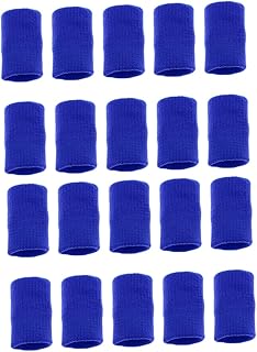 COLLBATH 20pcs Joint Finger Guard Finger Protectors Basketball Thumb Brace Weight for Tap Trigger Thumb Brace Finger Sleeves Fingertip Tape Finger Caps Ring Nylon Breathable Golf