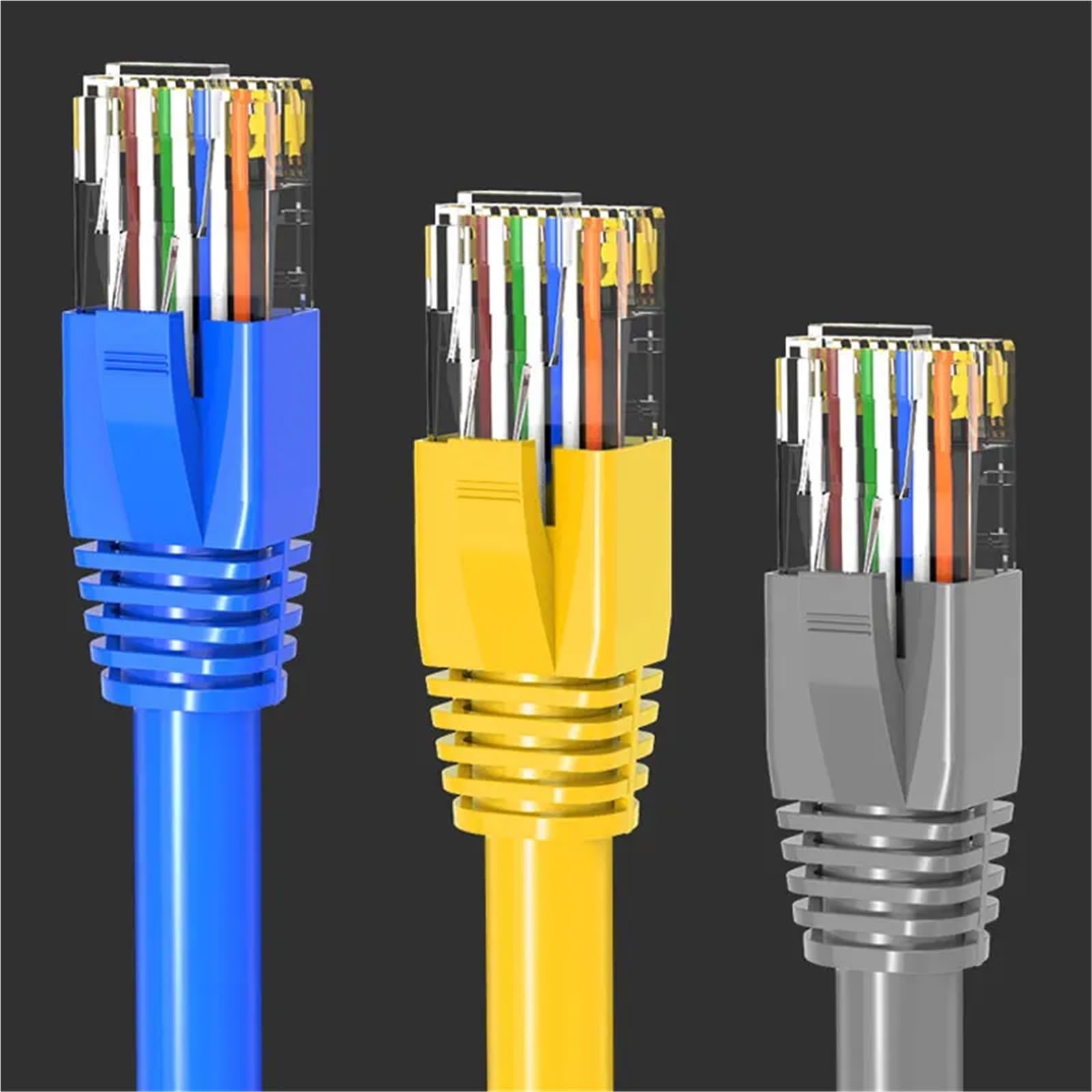 Osłony wtyczek kablowych RJ45, 150 szt., osłony odciążające złącza sieciowe Ethernet(Black,OD 7.5mm)