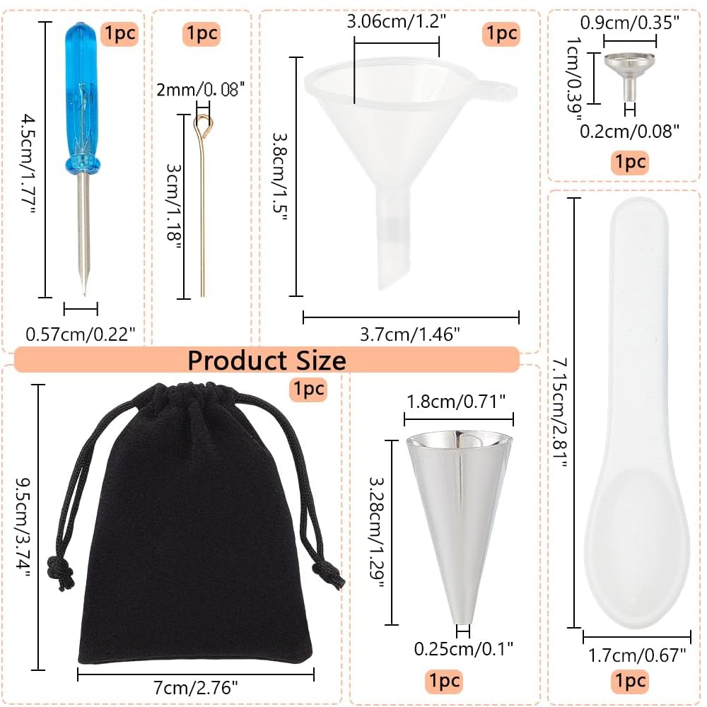 NBEADS Mini Funnel Set for Cremation Jewelry Filling, Small Bottles Funnel Filler Kit Jewelry Ashes Fillers Funnel for Urn Preservation Jewelry Filling Ashes Pendant Necklace Liquid Transfer