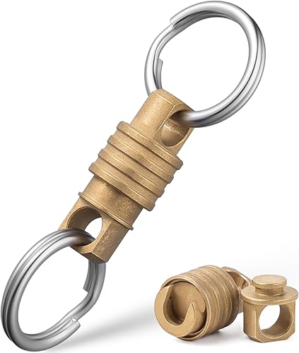 Miniatura 32 de TISUR Llavero giratorio de titanio de liberación rápida, llavero desmontable para llaves de automóvil Llavero desmontable púrpura,1 llavero