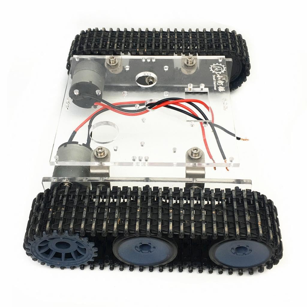 Chasis de aleación, chasis de Tanque, Juguete científico, Kits de Robot Inteligente, Oruga, Motor de Potencia, absorción de Impactos, Kits de Robot DIY, 300 RPM/Minuto