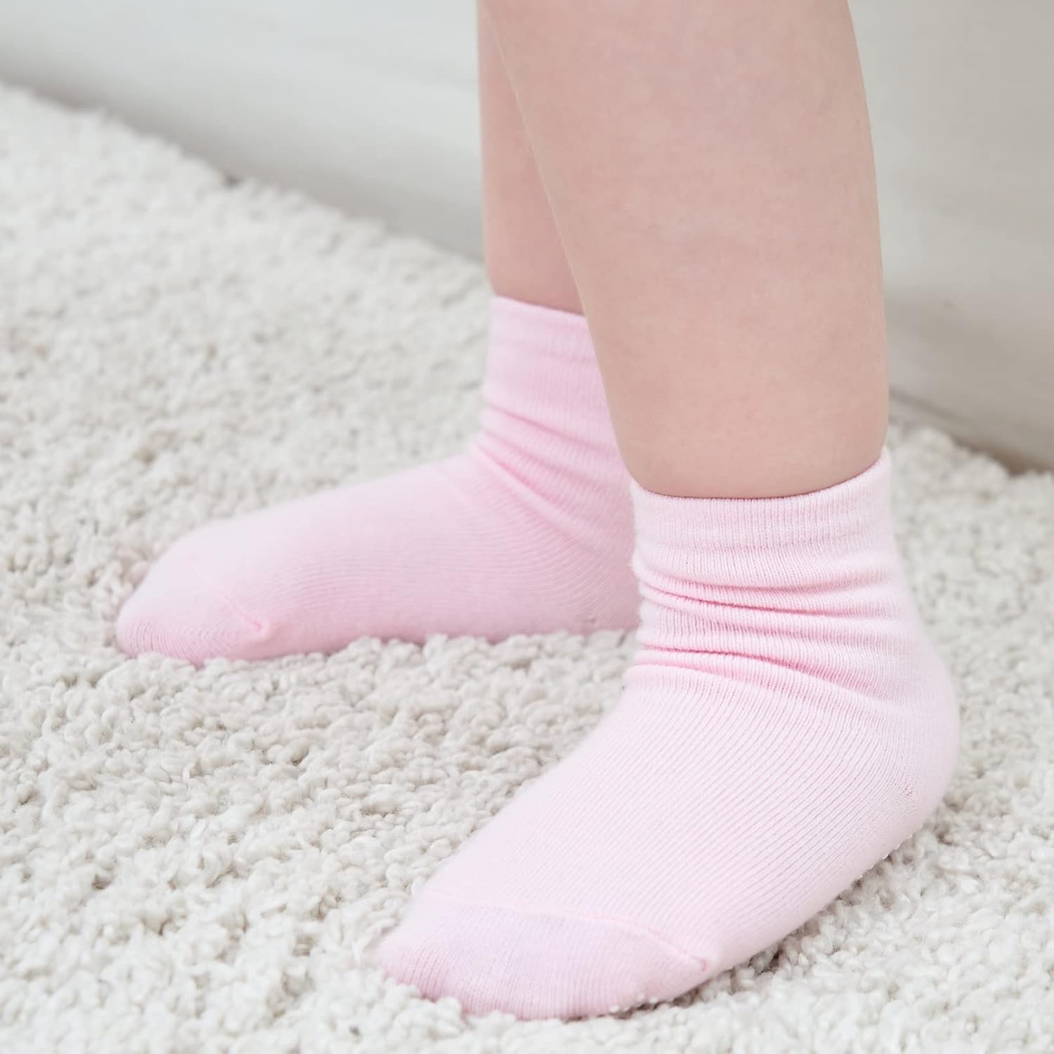 ZAPLES Baby Non Slip Grip Crew Socks with Anti Skid Soles for Infants Toddlers Kids Boys Girls - Image 2