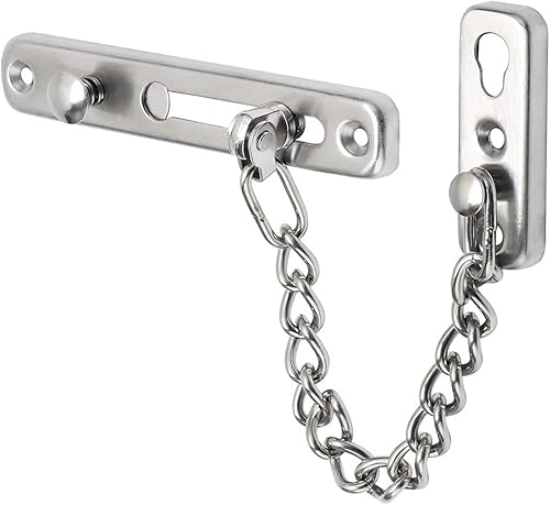 Miniatura 2 de Cerradura de cadena de puerta, guardia de cadena de seguridad de acero inoxidable para puerta, cadena de bloqueo de puerta gruesa con tornillos,
