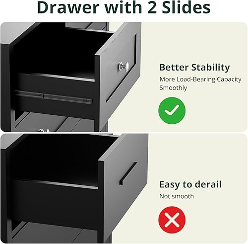 Vista 6 de SunsGrove Cómoda negra de 4 cajones para dormitorio, cómoda moderna de 40 pulgadas de ancho con asas de metal, cómoda de madera para pasillo, sala