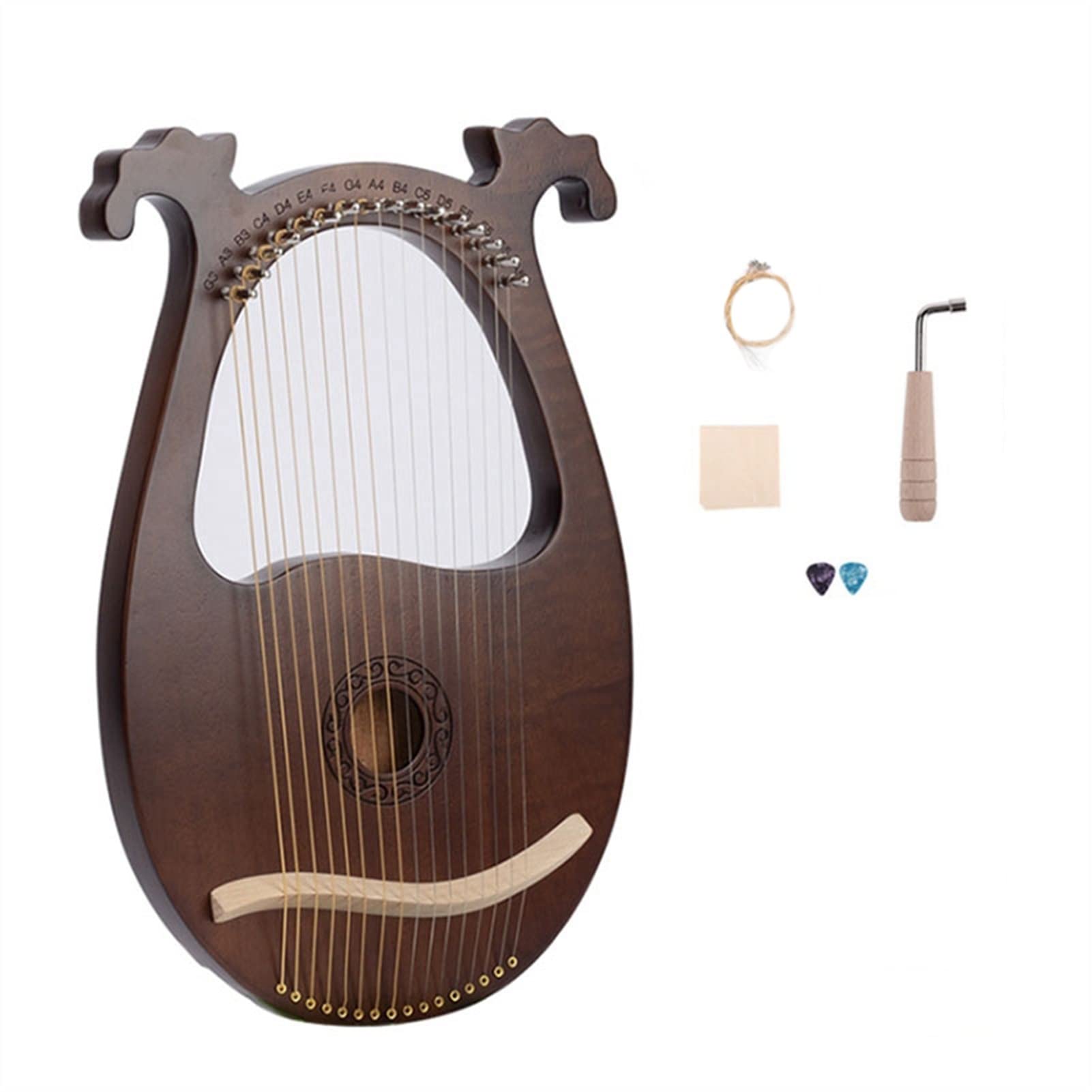 Leierharfe 16-saitiges Mahagoni-Leierharfe-Saiteninstrument Harfe