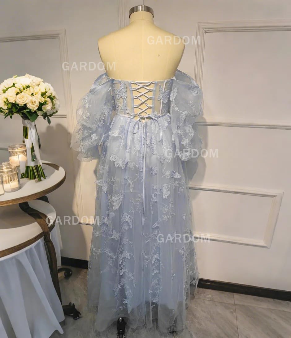 GARDOM Long Sleeve 3D Butterfly Prom Dresses for Women Formal Fairy Ball Gowns Corset Tulle Evening Gowns with Slit 2026 - Image 5