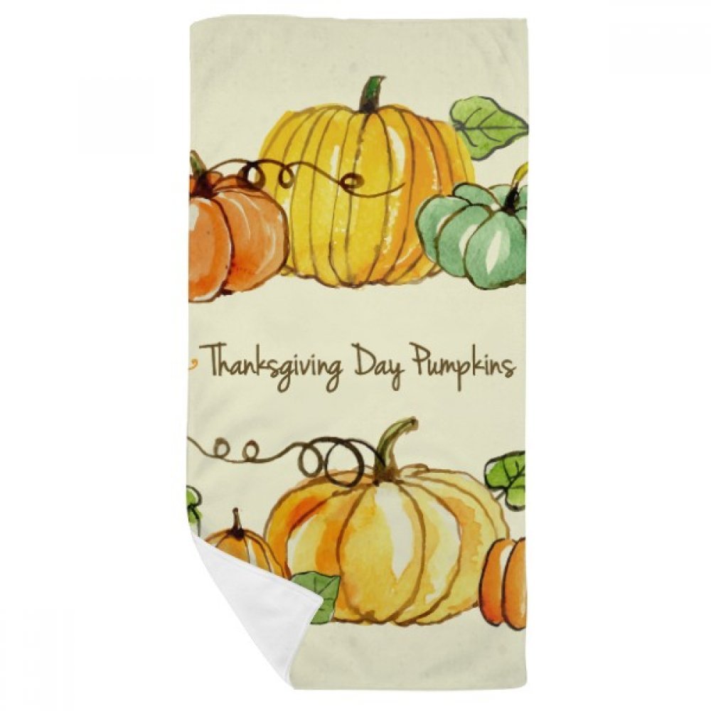 Serviette de bain citrouille Thanksgiving 35x70cm, l'idée cadeau utile et colorée
