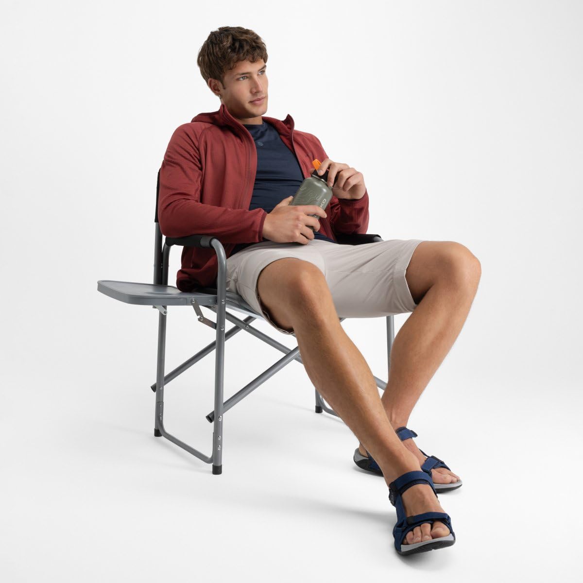 SIROKO - Giacca in Pile da Escursionismo con Cappuccio Stride Maroon