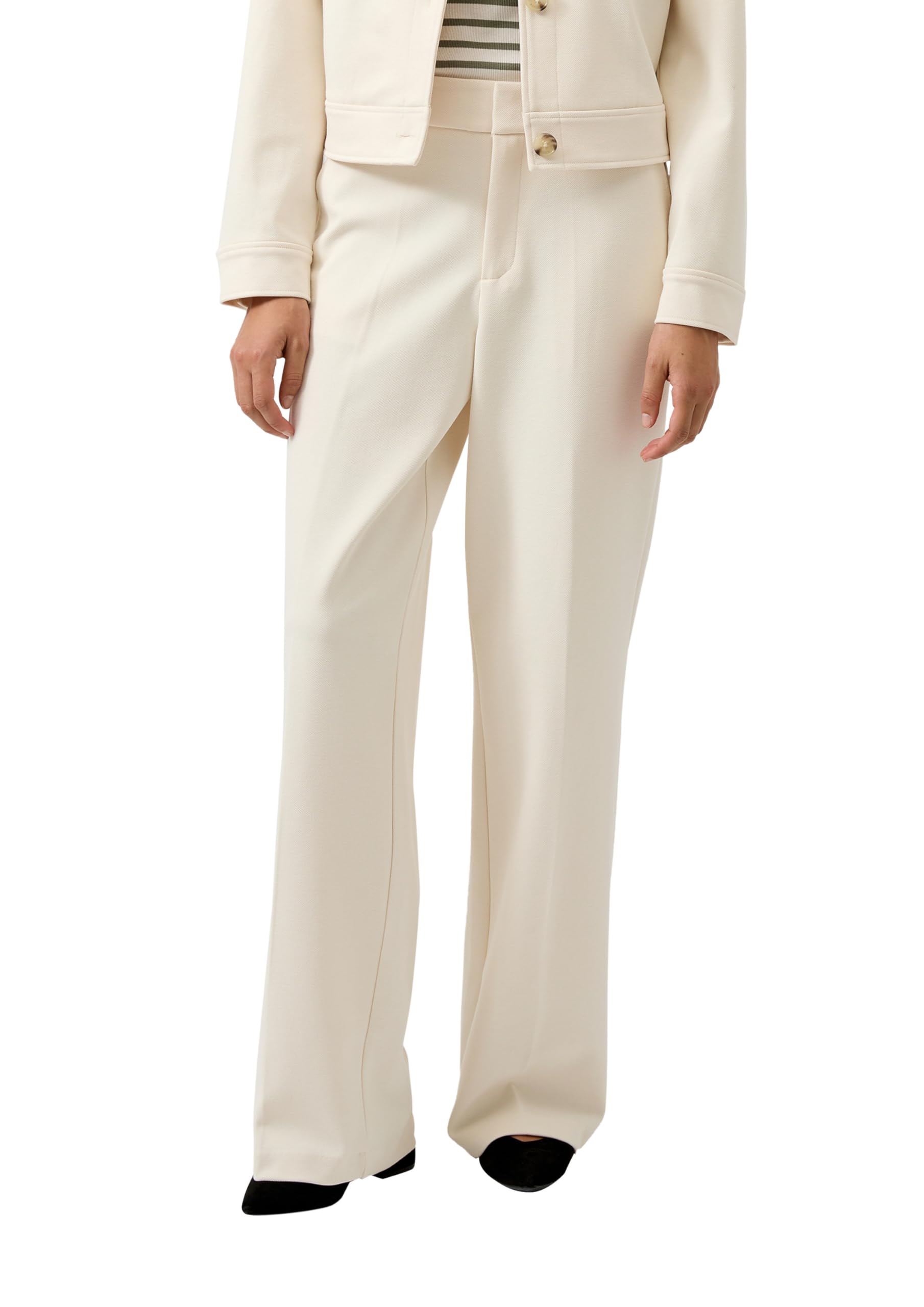 s.Oliver Strukturierte Wide-Leg-Hose mit hohem Bund