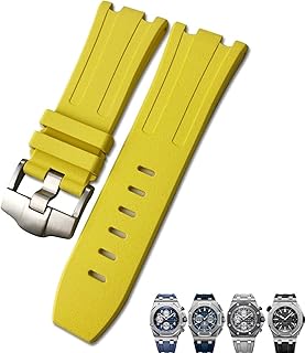 DJDLFA Correa de reloj de goma suave FKM Fluoro de 28 mm para correa AP Audemars Piguet Royal Oak Offshore buceo, correa de reloj deportivo impermeable