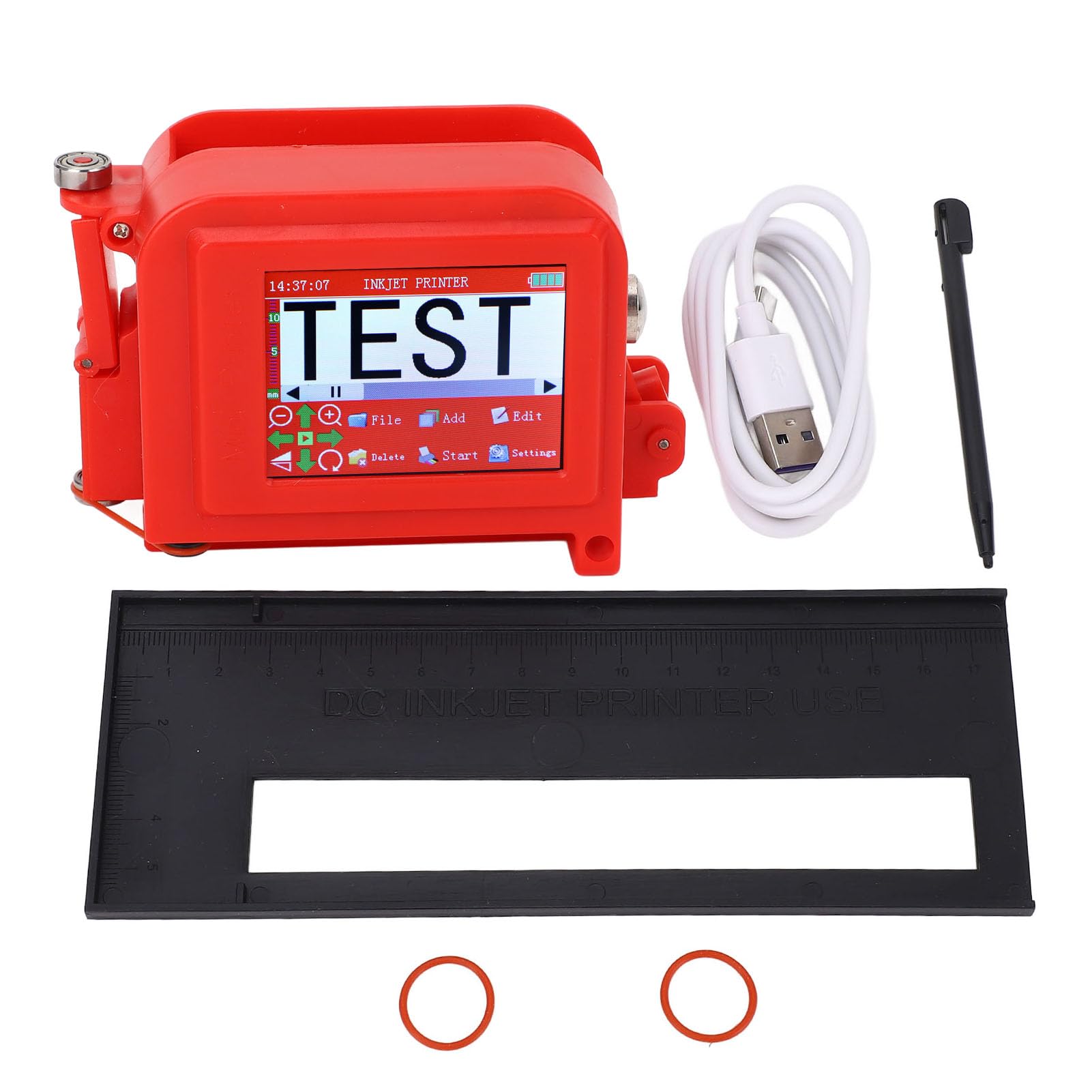 ViaGasaFamido Handheld-Tintenstrahldrucker mit 2,8-Zoll-Touchscreen 12,7 Mm für Stoff, Holz, Karton, Kunststoff, Industrieverpackung, Datum, Barcode, QR-Code-Markierung