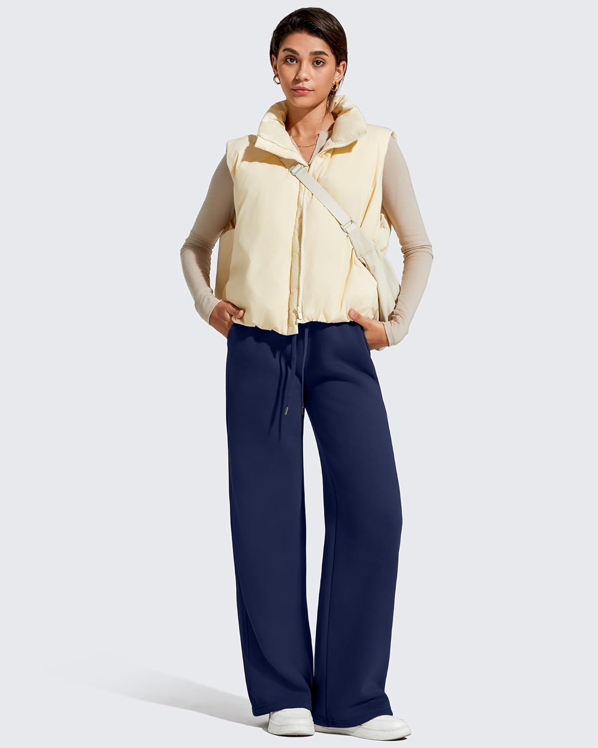 G4Free Flurrylux Fleece Lined Sweatpants Women Cotton Thermal Warm Wide Leg Pants with Pockets - Image 2