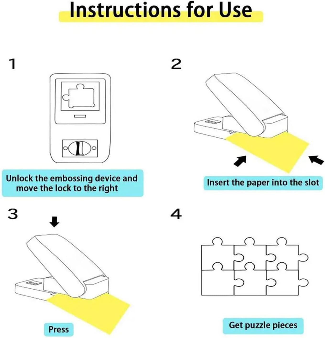 Puzzle Making Machine, ABS and Iron Materials Easy to Use Labor Saving Level Handle Design Puzzle Punch with 10 Adhesive Foam Boards for Home