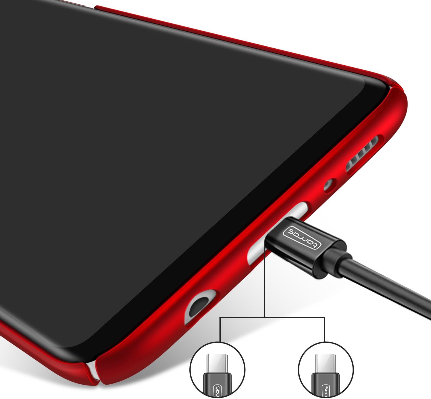 TORRAS Slim Fit Galaxy S8 Case Hard Plastic PC Ultra Thin S8 Mobile Phone Cover Case with Matte Finish Coating Grip Compatible with Samsung Galaxy S8,Red
