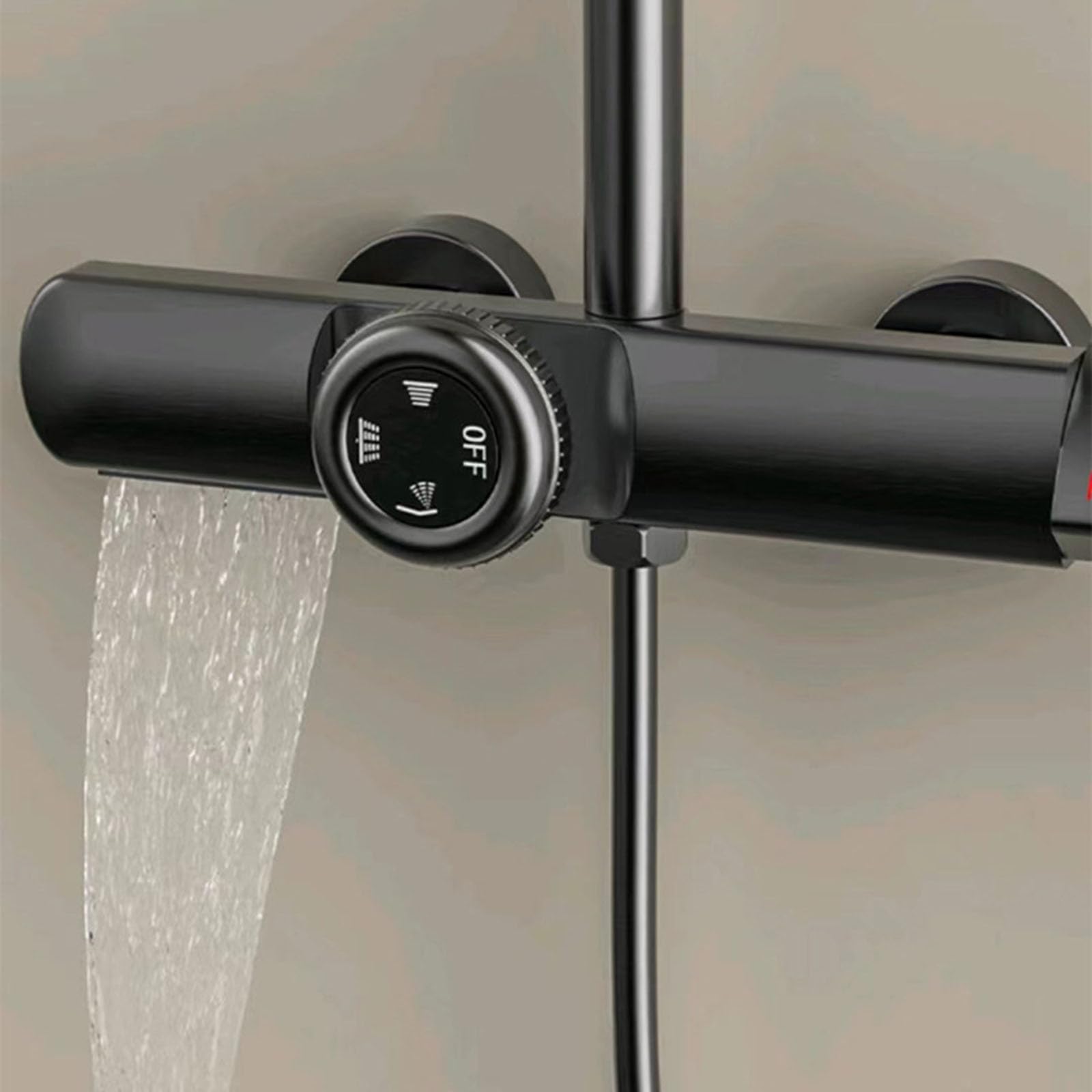 Doccia Bagno Completa con Miscelatore Grigio Canna di Fucile | Soffione Doccia Rotondo Regolabile Asta Doccia Regolabile in Altezza, Maniglia Singola