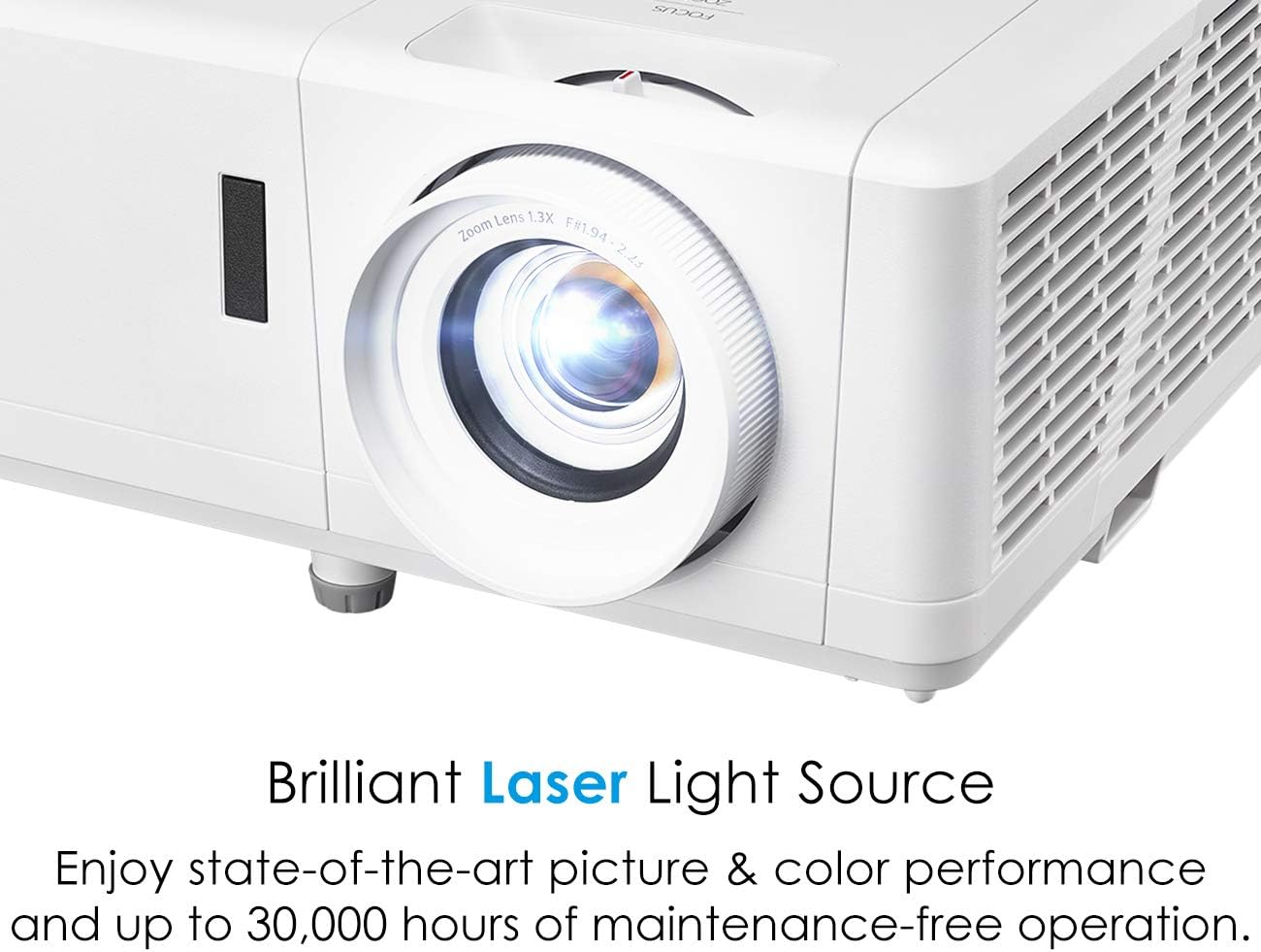 Optoma HZ39HDR Laser Home Theater Projector with HDR | 4K Input | 4000 lumens | Lamp-Free Reliable Operation 30,000 hours | Easy Setup with 1.3X Zoom | Quiet Operation 32dB | Crestron Compatible,White