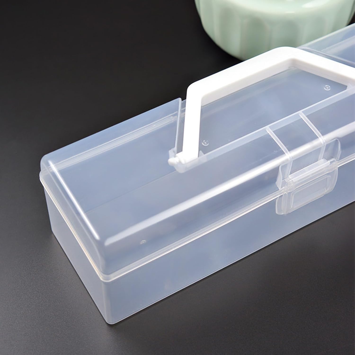 MultiFunctional Tool Box Clear Container for Fishing Gear, Arts and Crafts Materials, for Storing and Transporting Storage Bin