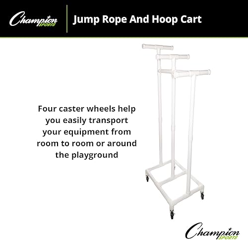 Miniatura 9 de Champion Sports Carrito de aro de plástico duradero, 29 pulgadas de largo x 19 pulgadas de ancho x 70 pulgadas de alto