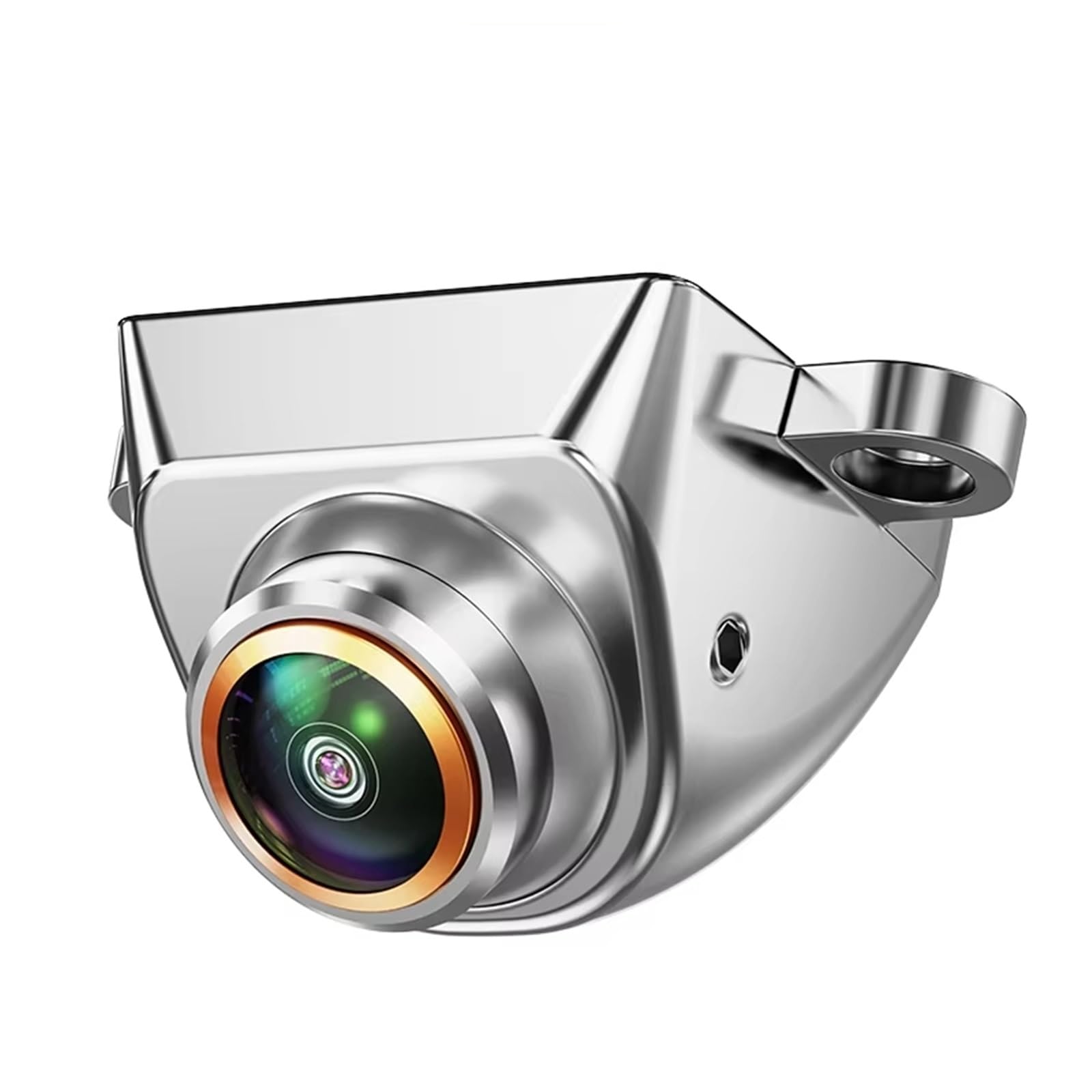 Lente Punto Ciego AHD 1080P 170° Fisheye Lente Dorada HD Full HD Cámaras Frontales Respaldo Inversión para Vehículos Nocturnos Protección estacionar(Chrome-AHD1080P)