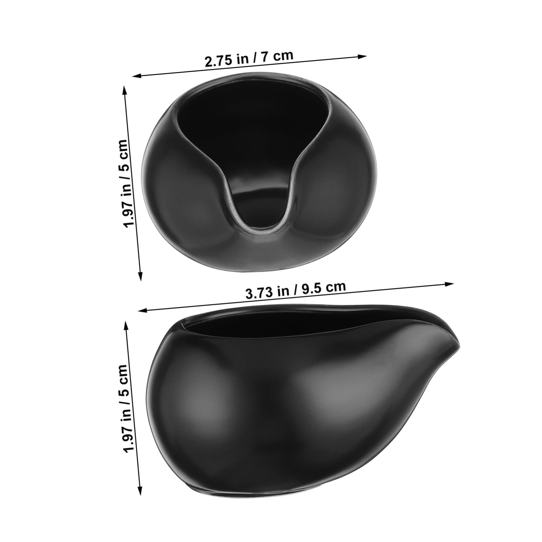 DOITOOL Jarra de Cerámica Negra para Leche y Crema Diseño Vintage y Antideslizante, Pack de 3 Unidades Adecuado para Servicio de Café y Barbacoa al Aire Libre