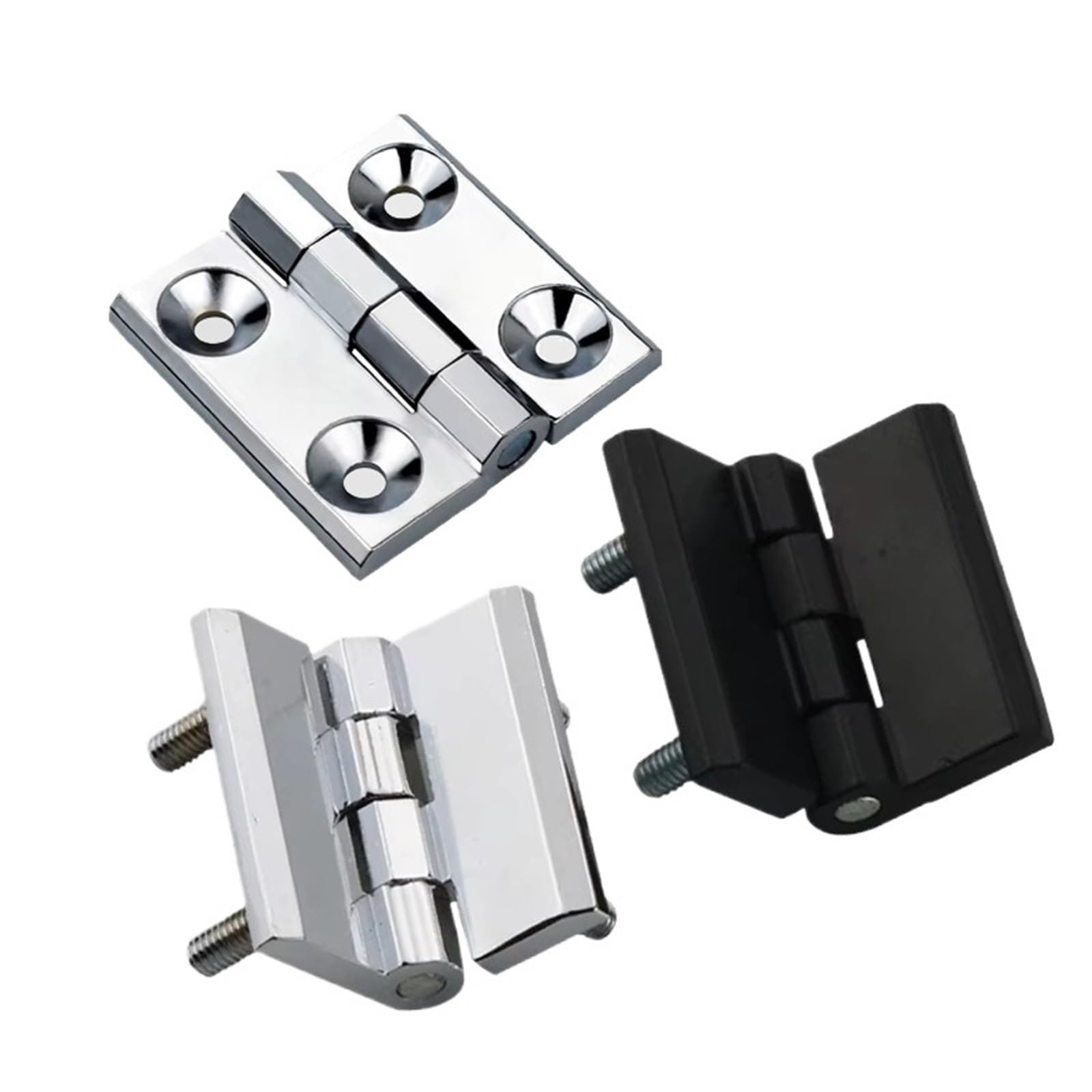 1pcs Zinc Alloy Thickened Hinges Industrial Cabinet Doors Hinges(Black-1)