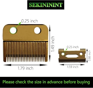 Universal Replacement Hair Clipper Blade Cutter Set for Wahl Clippers Wahl 5-Star Senior Magic Clip Ultra-Thin Moving Blade Sharp, Four Foot Contact Low Noise and Low Heat Generation(Gold)
