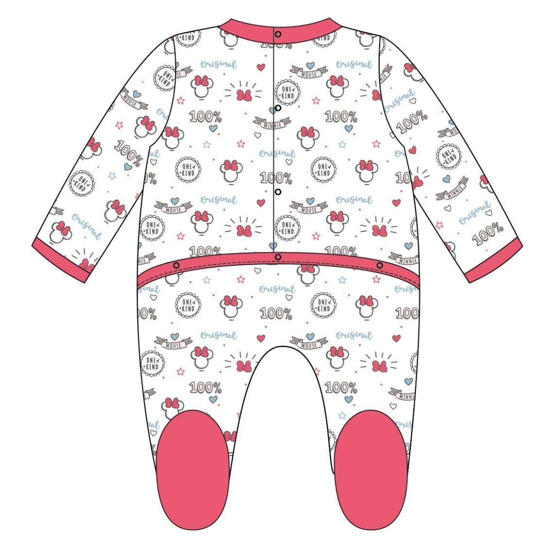 ARTESANIA CERDA Dziewczęce śpioszki Pelele Interlock Minnie, białe (białe C01), 6 miesięcy