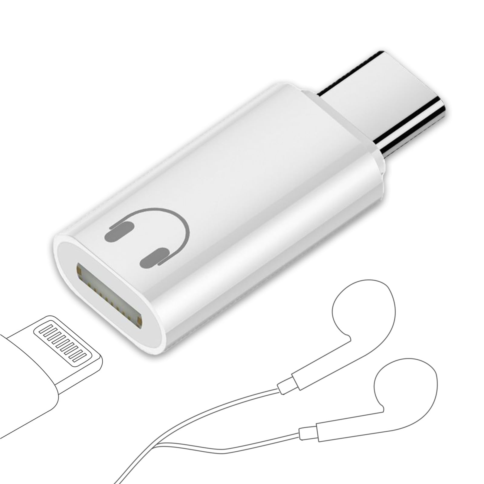 【Lightning to TYPE-C イヤホン変換アダプター】 iPhone…