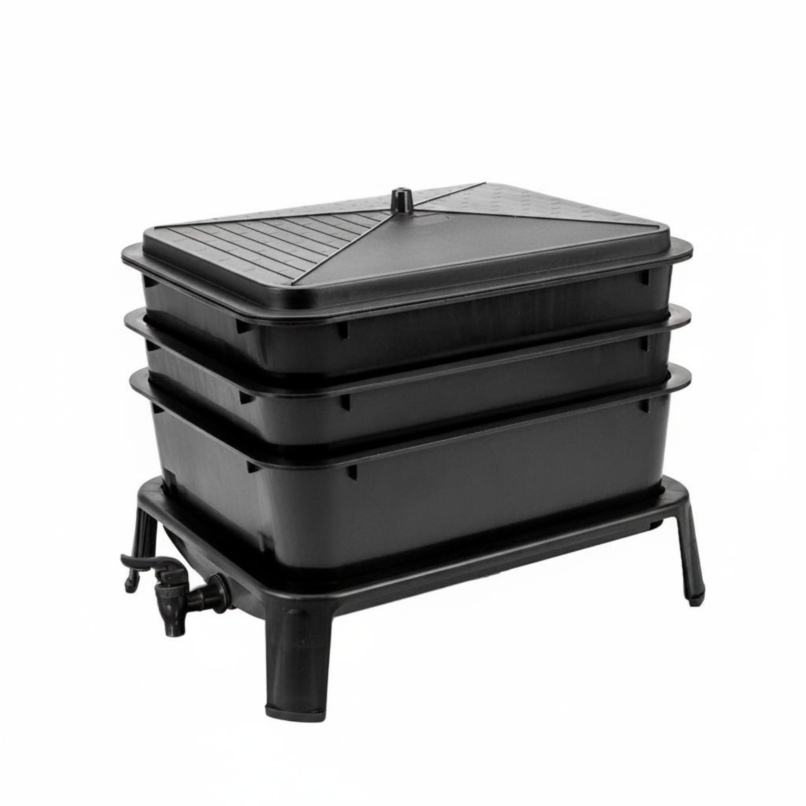 Natural Fertilizer Creator Worm Compost Bin Kitchen Waste Recycling Worm Stack Compost Bin Outdoor Use Vermicompost Stack Eco-Friendly Gardening for Home Growers, Gardeners, Balcony, Black-image-31