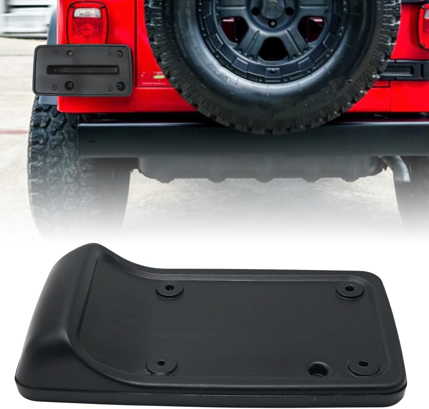 MDEOOSKY 55174994 License Plate Frame Rear License Plate Bracket Holder Replacement for Jeep Wrangler 97-06 Replacement for Jeep Wrangler TJ 1997-2006