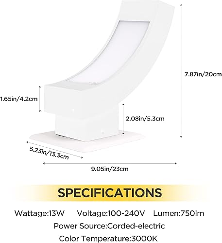 Miniatura 10 de Lustrlach Lámpara moderna para porche al aire libre, aplique de pared exterior LED negro, IP54, impermeable, lámpara de montaje en pared para casa,