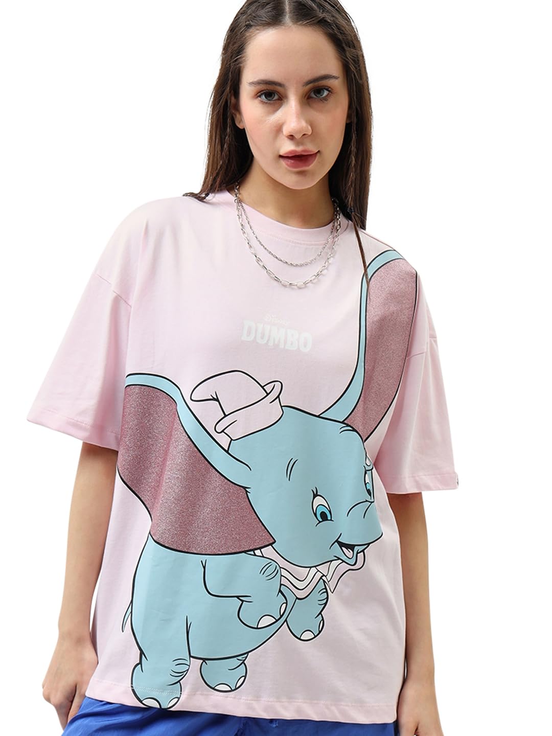 bewakoof Official Disney Merchandise Women's 100% Cotton Graphic Print Oversized Fit Round Neck T-Shirt-picture-18