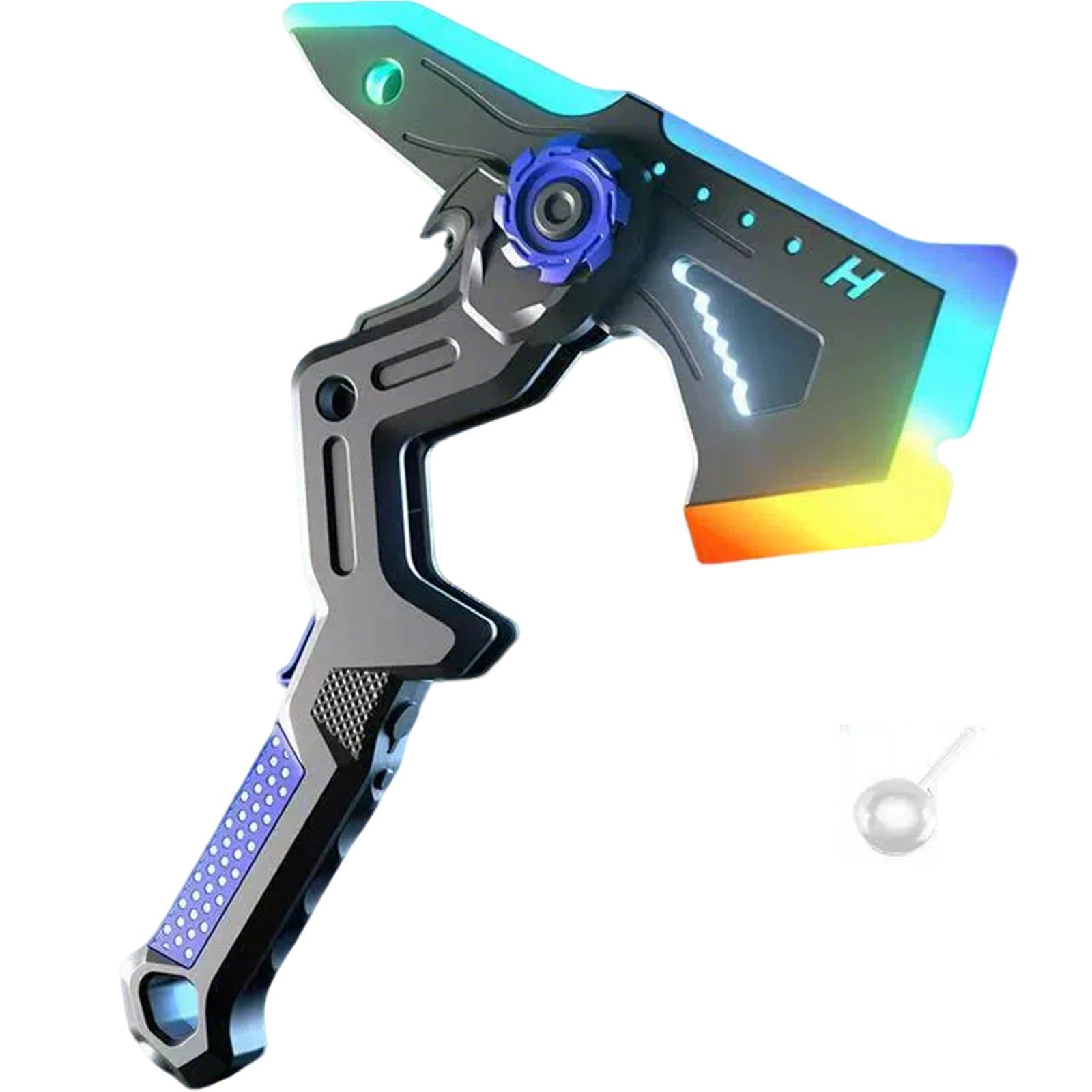 2-in-1 Deformable Mechanical Sword Axe, Interstellar Spark Battle Blade with LED Light-up Blades & Spray Mist Sound Effects, Transformable Light Up Axe Sword Toy Creative Cosplay Prop for Boys (Blue)