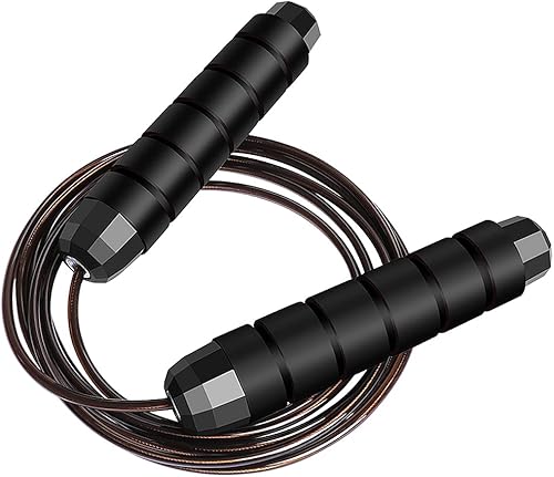 Cuerda de saltar ajustable para mujeres y hombres, cuerda ligera sin enredos con asas de espuma viscoelástica para ejercicio aeróbico, entrenamiento