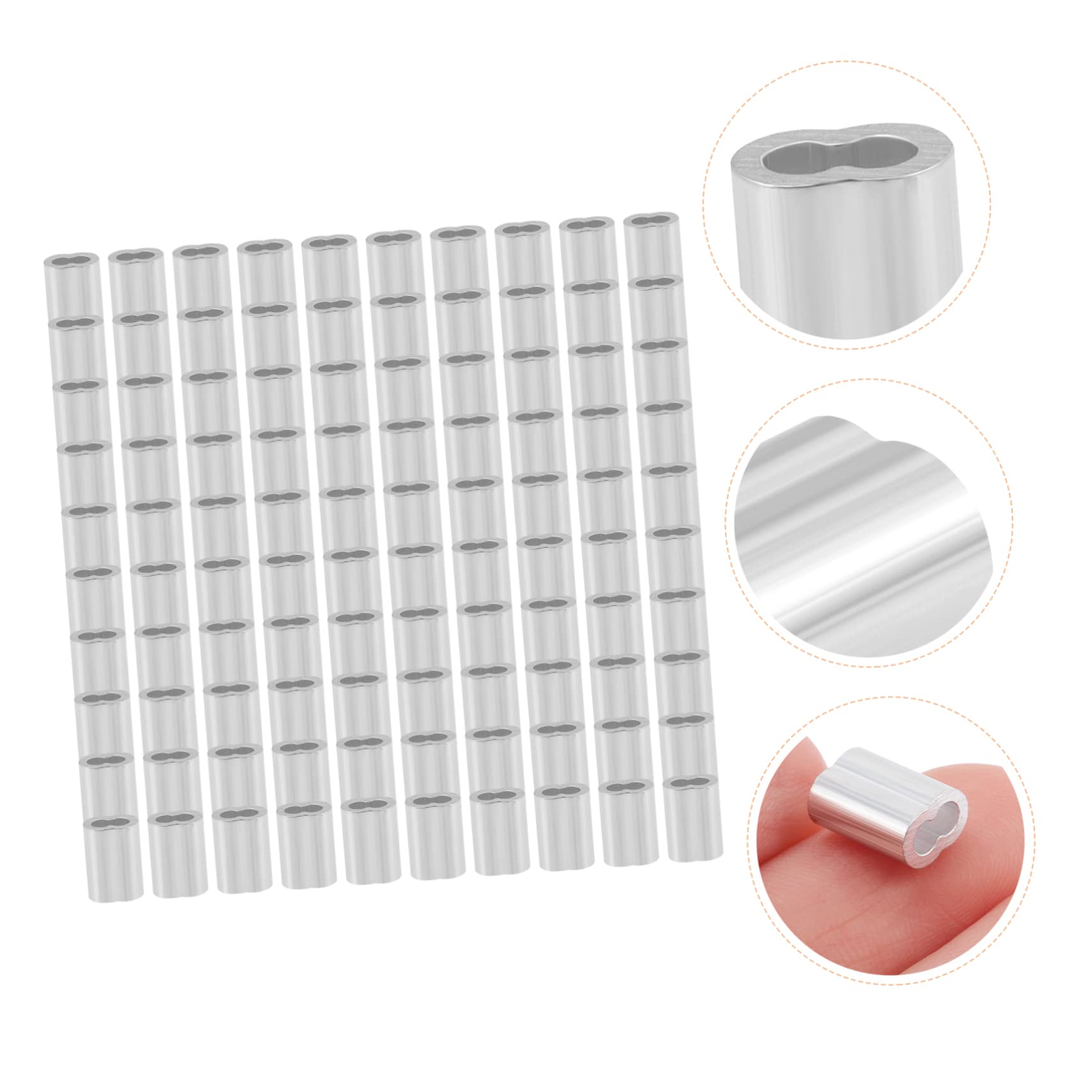 OSOLADY Wire Rope Aluminum Sleeves 100pcs Pack Easy to Install for Wedding Fishing and Farming Crimps