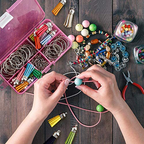 Ulimitx 24Pcs Acrylic Clear Circle Discs Transparent Round Keychain Blanks for Vinyl, with 24Pcs Key Chains, 24Pcs Tassel Pendants for DIY and Crafts